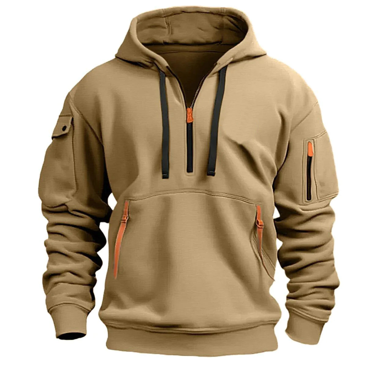 Cotton Dropped Shoulder Hooded Sweatshirt